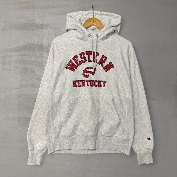 Vintage Western Kentucky Champion Reverse Weave Grey WKU Hoodie Medium - Picture 1 of 6